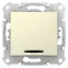Выключатель одноклавишный, с подсветкой, в рамку, бежевый