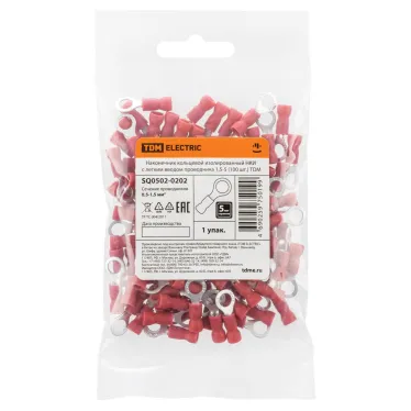 Наконечник кольцевой изолированный НКИ с легким вводом проводника 1,5-5 (100 шт.) TDM