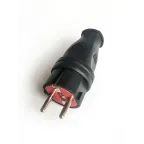 Вилка прямая 16A каучук IP44 черный