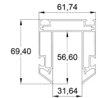 Закладной профиль SMART для натяжного потолка 2м TR3040-AL | TR3040-AL | DENKIRS