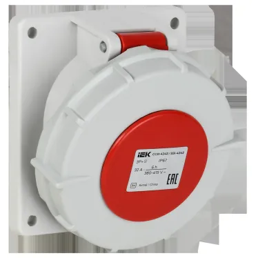 Розетка встраиваемая ССИ-4242 32А-6ч/380В 3P+PE IP67 IEK