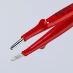 Пинцет VDE 1000V захватный прецизионный захватные плоскости с зубцами пружинная сталь хромированный L-145 мм