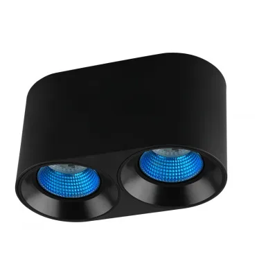 Светильник накладной IP20 10 Вт GU5.3 LED черн./голуб. пластик DENKIRS DK3096-BK+CY