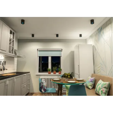 Светильник накладной IP20 10 Вт GU5.3 LED черн./голуб. пластик DENKIRS DK3090-BK+CY