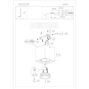 Светильник светодиодный накладной DK2003-WH IP20, 50Вт, GU10, белый, алюминий | DK2003-WH | DENKIRS
