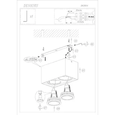 Светильник светодиодный накладной DK2004-BK IP20, 50Вт, GU10, черный, алюминий | DK2004-BK | DENKIRS
