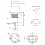 Выключатель-кнопка 250V 1 А (2с) OFF-(ON) Б/Фикс красная Micro (PBS-20В)
