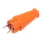 Вилка влагозащищенная прямая COMPACT, с/з, 16А, IP44, каучук, оранжевая | 111-202 | REXANT