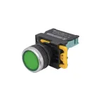 ВК22-EW3361-65У1, зелёный, 1НО, цилиндр, c подсветкой 220В, d22мм, IP65, выключатель кнопочный  (ЭТ) |  ET559661  | Электротехник