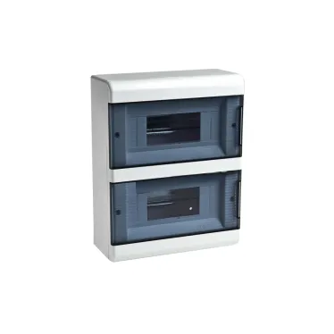 Щиток распределительный навесной на 18 модулей с двумя дверцами белый IP40 (ЩРн-П-18)