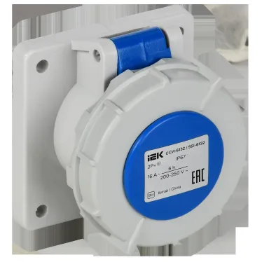 Розетка встраиваемая прямаяССИ-6132 16А-6ч 220В 2P+PE IP67 IEK