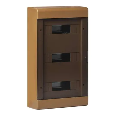 Щит распределительный навесной на 36 модулей с дверцей коричневый IP40 (ЩРн-П-36)