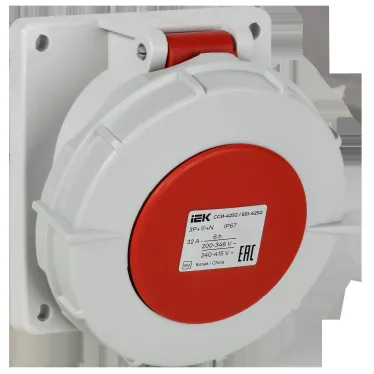 Розетка встраиваемая ССИ-4252 32А-6ч/380В 3P+PE+N IP67 IEK