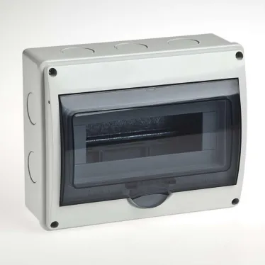 Щиток распределительный навесной на 10 модулей с дверцей серый IP66 (ЩРн-П-10)