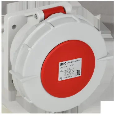 Розетка встраиваемая прямаяССИ-6252 32А-6ч 380В 3P+PE+N IP67 IEK