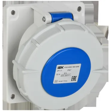 Розетка встраиваемая ССИ-4232 32А-6ч/220В 2P+PE IP67 IEK