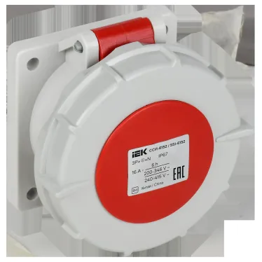Розетка встраиваемая прямаяССИ-6152 16А-6ч 380В 3P+PE+N IP67 IEK