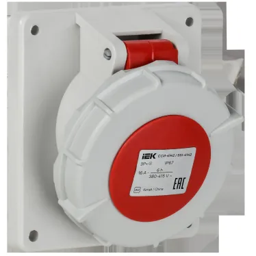 Розетка встраиваемая ССИ-4142 16А-6ч/380В 3P+PE IP67 IEK