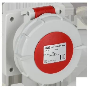Розетка встраиваемая прямаяССИ-6142 16А-6ч 380В 3P+PE IP67 IEK