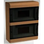                  Щиток распределительный навесной на 18 модулей с двумя дверцами коричневый IP40 (ЩРн-П-18)
               