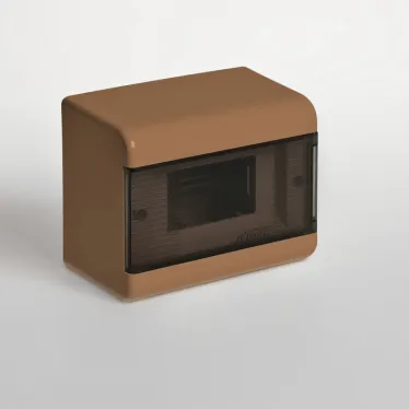 Щиток распределительный навесной на 6 модулей с дверцей коричневый IP40 (ЩРн-П-6)