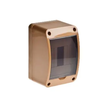 Щиток распределительный навесной на 4 модуля с дверцей коричневый IP40 (ЩРн-П-4)