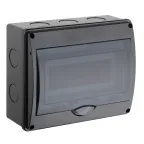 Щиток распределительный навесной на 10 модулей с дверцей черный IP66 (ЩРн-П-10)