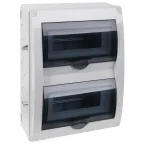 Щиток распределительный навесной на 20 модулей с двумя дверцами серый IP66 (ЩРн-П-20)