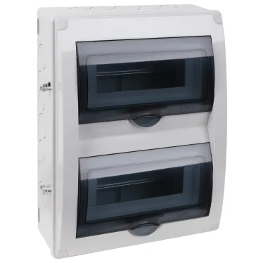 Щиток распределительный навесной на 20 модулей с двумя дверцами серый IP66 (ЩРн-П-20)