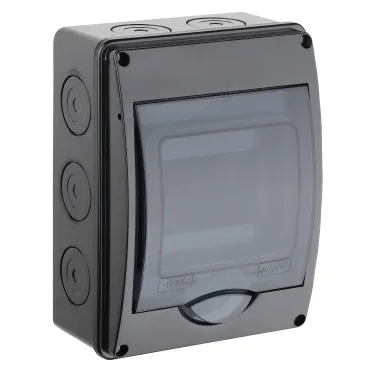 Щиток распределительный навесной на 5 модулей с дверцей черный IP66 (ЩРн-П-5)