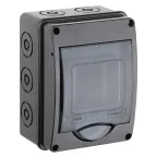 Щиток распределительный навесной на 3 модуля с дверцей черный IP66 (ЩРн-П-3)