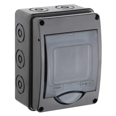 Щиток распределительный навесной на 3 модуля с дверцей черный IP66 (ЩРн-П-3)