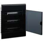 Щит распределительный встраиваемый на 54 модуля с дверцей черный IP41 (ЩРв-П-54)