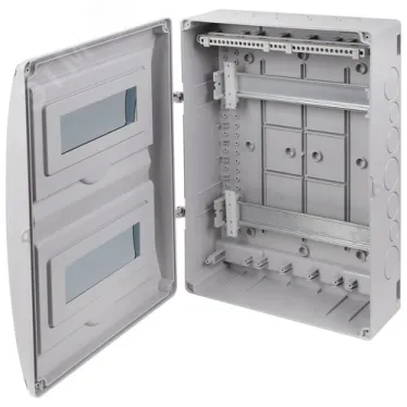 Щиток распределительный навесной на 20 модулей с двумя дверцами серый IP66 (ЩРн-П-20)