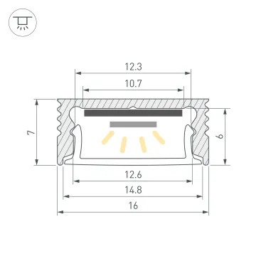 Профиль SL-SLIM-H7-2000 ANOD BY, алюминий