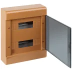 Щит распределительный навесной на 24 модуля с дверцей коричневый IP40 (ЩРн-П-24)