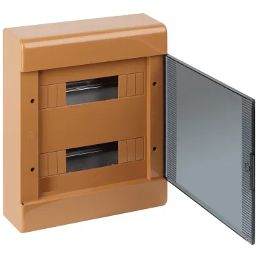 Щит распределительный навесной на 24 модуля с дверцей коричневый IP40 (ЩРн-П-24)