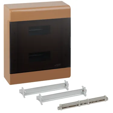 Щит распределительный навесной на 24 модуля с дверцей коричневый IP40 (ЩРн-П-24)