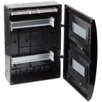 Щиток распределительный навесной на 20 модулей с двумя дверцами черный IP66 (ЩРн-П-20)