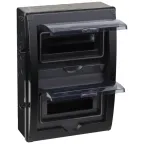 Щиток распределительный навесной на 20 модулей с двумя дверцами черный IP66 (ЩРн-П-20)