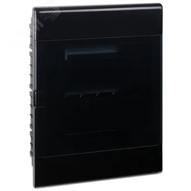 Щит распределительный встраиваемый на 54 модуля с дверцей черный IP41 (ЩРв-П-54)