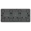 Розетка Эксперт 11-2208-05 тройная с заземлением 3х2P+E Schuko, IP20, 16A-250В, ОУ, антрацит