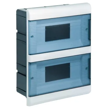 Щиток распределительный встраиваемый на 18 модулей с двумя дверцами белый IP40 (ЩРв-П-18)