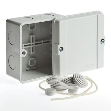 Коробка распаячная 98х98х60,без вводов, для открытой проводки, серый