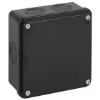                  Коробка распаячная для открытой проводки, двухкомпонентная 100х100х50 мм (черная)
               