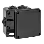                  Коробка распределительная для открытой проводки, 100х100х50мм (черная) УХЛ1
               