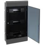 Щит распределительный встраиваемый на 36 модулей с дверцей черный IP40 (ЩРв-П-36)