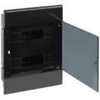 Щит распределительный встраиваемый на 24 модуля с дверцей черный IP40 (ЩРв-П-24)