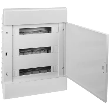 Щит распределительный встраиваемый на 54 модуля с непрозрачной дверцей серый IP41 (ЩРв-П-54)