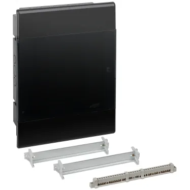 Щит распределительный встраиваемый на 24 модуля с дверцей черный IP40 (ЩРв-П-24)